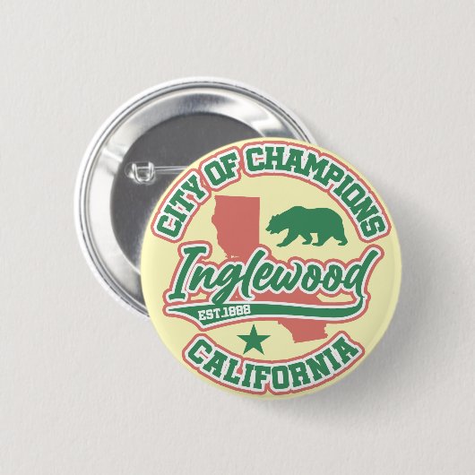 イングルウッド、カリフォルニア 缶バッジ (正面&裏面)