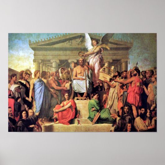 イングレスジャンオーガストドミニクによるホメロスのアポトーシス ポスター (正面)