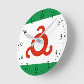 イングーシ国旗 ラウンド壁時計 (傾斜)