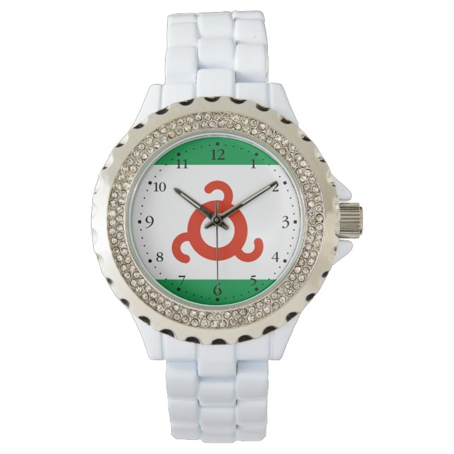 イングーシ国旗 腕時計 (正面)