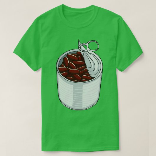 インゲン豆の焼いた缶 Tシャツ (デザイン正面)