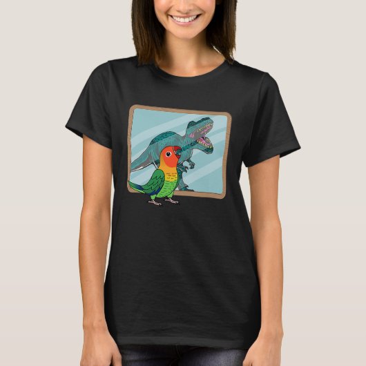 インコとレックスの反射 I フィッシャー小鳥 Tシャツ (正面)