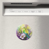 インコと白の花 マグネット (インサイチュ (食洗機))