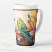 インコと花 カフェラテマグ (右アングル)