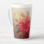 インコと花 カフェラテマグ (左アングル)