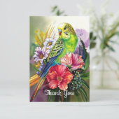 インコと花 サンキューカード (スタンド正面)