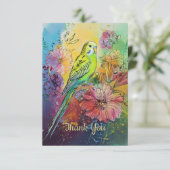 インコと花 サンキューカード (スタンド正面)