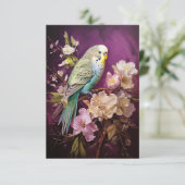 インコと花 サンキューカード (スタンド正面)