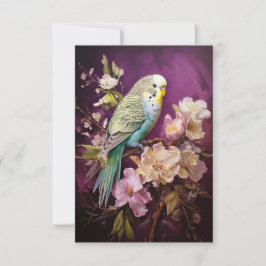 インコと花 サンキューカード