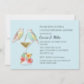 インコのカップルのウェディングシャワーの招待状 招待状 (正面)