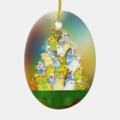 インコのクリスマスツリー セラミックオーナメント (正面)