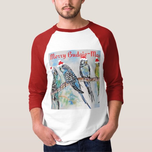 インコのクリスマス メリークリスマスインコ Tシャツ (正面)