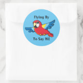 インコのステッカー ラウンドシール (バッグ)