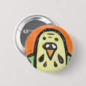 インコのポートレート 缶バッジ (正面&裏面)