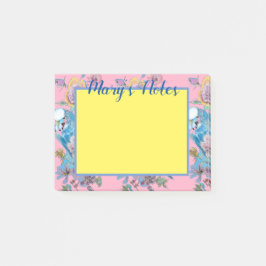 インコの水彩画アート 女性の名前 ポストイットノート ポストイット