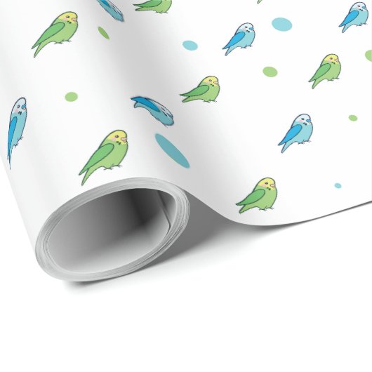 インコの水玉ラッピングペーパー ラッピングペーパー (ロールコーナー)