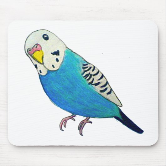 インコの絵 マウスパッド (正面)