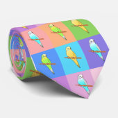 インコの虹の長方形 ネクタイ (ロール)