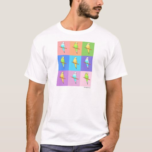 インコの虹の長方形 Tシャツ (正面)