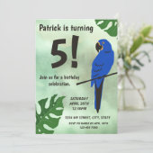 インコの誕生日招待状 招待状 (スタンド正面)