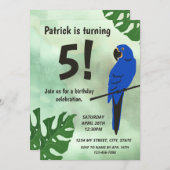 インコの誕生日招待状 招待状 (正面/裏面)