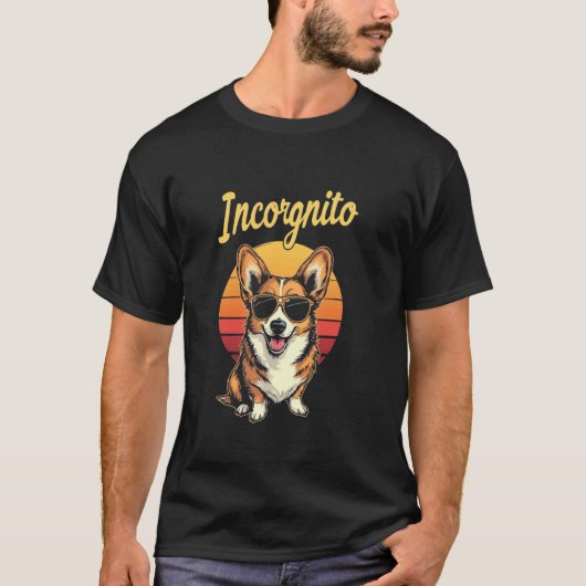 インコグニートコーギー レトロ Tシャツ (正面)