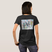 インコ オウム 小インコ 女性用 面白い クリスマス Tシャツ (裏面フル)
