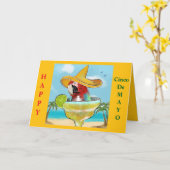インコ カード (黄色い花)