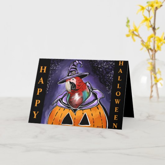 インコ カード (黄色い花)