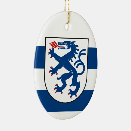 インゴルシュタット州旗,バイエルン州 – ドイツ セラミックオーナメント (右)