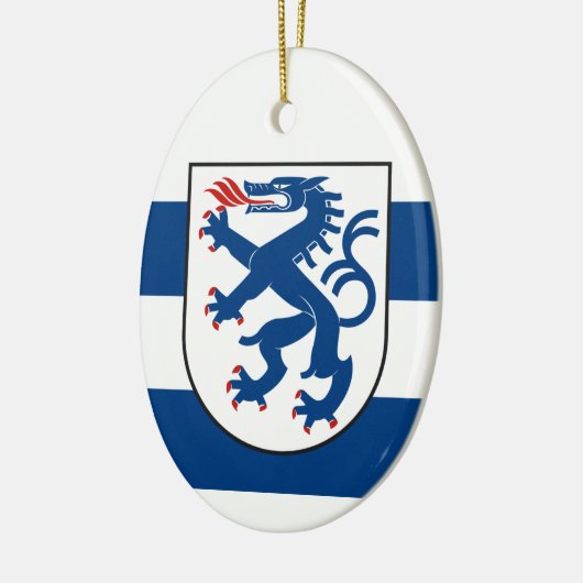 インゴルシュタット州旗,バイエルン州 – ドイツ セラミックオーナメント (左)