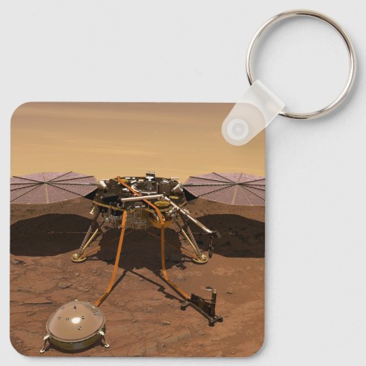 インサイト着陸装置が火星の表面で動作。 キーホルダー (裏面)