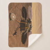 インサイト着陸装置が火星の表面で動作。 シェルパブランケット (正面)