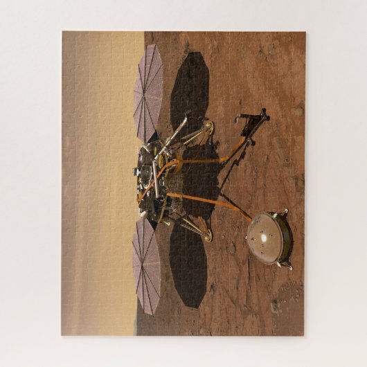 インサイト着陸装置が火星の表面で動作。 ジグソーパズル (縦)