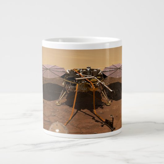 インサイト着陸装置が火星の表面で動作。 ジャンボコーヒーマグカップ (正面)