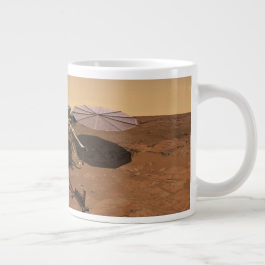 インサイト着陸装置が火星の表面で動作。 ジャンボコーヒーマグカップ (右)