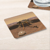 インサイト着陸装置が火星の表面で動作。 スクエアペーパーコースター (アングル)