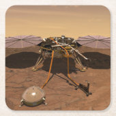 インサイト着陸装置が火星の表面で動作。 スクエアペーパーコースター (正面)