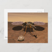 インサイト着陸装置が火星の表面で動作。 ポストカード (正面/裏面)