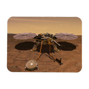 インサイト着陸装置が火星の表面で動作。 マグネット