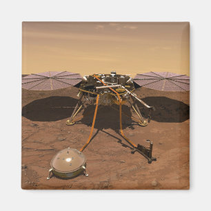 インサイト着陸装置が火星の表面で動作。 マグネット