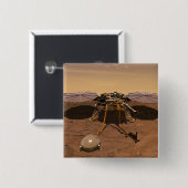 インサイト着陸装置が火星の表面で動作。 缶バッジ (正面&裏面)