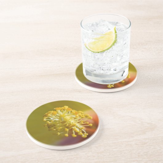 インサイドアイエローハワイアンハイビスカス コースター (側面)