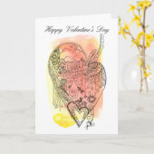 インサイドエドワ空白のードススタイルバレンタイン カード (黄色い花)