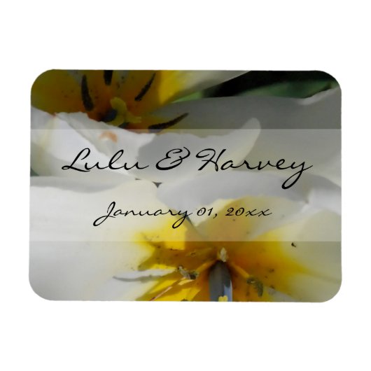 インサイドホワイトリリ結婚ーズパーソナル マグネット (横)