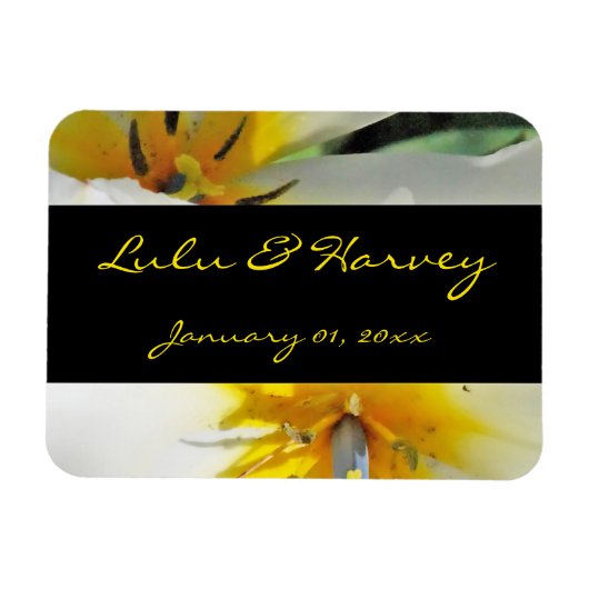 インサイドホワイトリリ結婚ーズパーソナル マグネット (横)