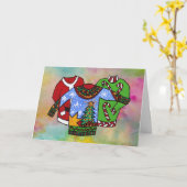 インサイド空白のクリスマスセーター（ジュリア·モリル） カード (黄色い花)