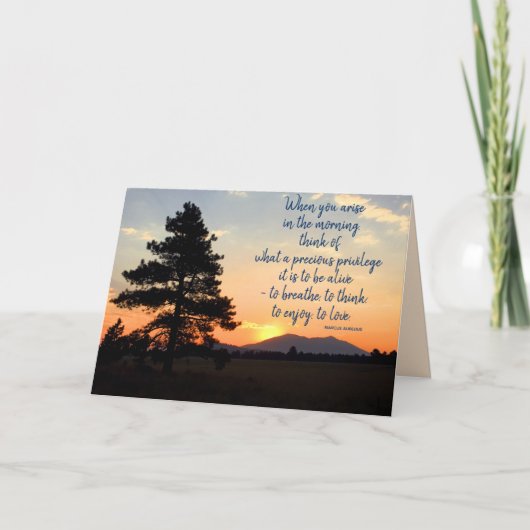 インサイド空白のサンライズ写真の感謝引用文 カード (正面)