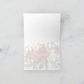 インサイド空白のポインセチア緑のクリスマ結婚ス サンキューカード (内部)