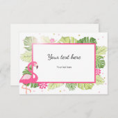 インサートカードフラミンゴトロピカルピンク金ゴールドハワイ エンクロージャーカード (正面/裏面)